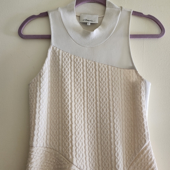 3.1 Phillip Lim Classic Cream "Cable Knit" Sleeveless Mini Dress Size Small - Picture 3 of 15